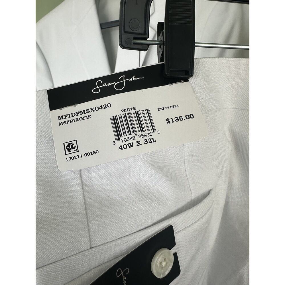 Sean John Men's Dress Suit Pants White Various Sizes NWT $135 Formal Wedding​​ - Picture 10 of 10